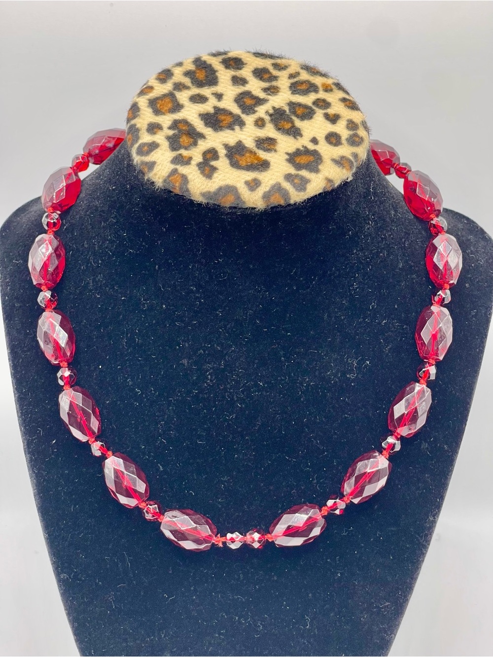 Chaps Red Faceted Bead Necklace - Women Jewelry
